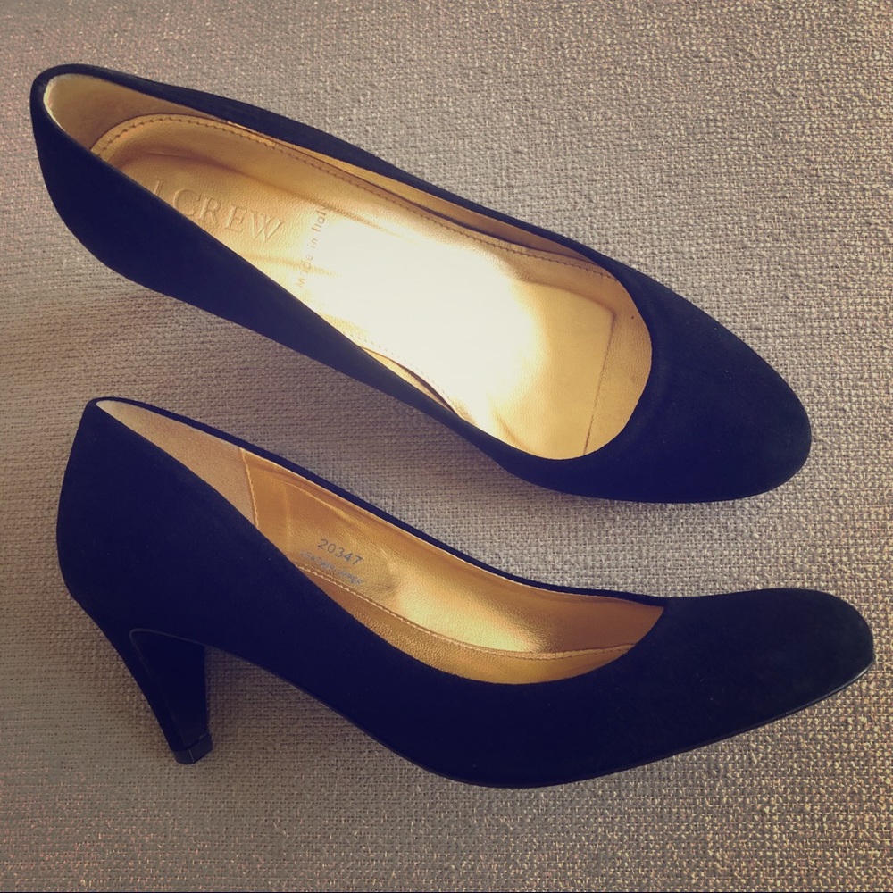 Size 5.5 J.CREW Classic Black Suede Pumps